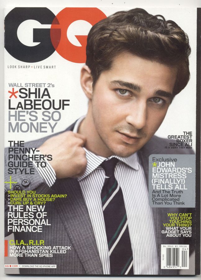 GENTLEMENS QUARTERLY magazine side cover April 2010