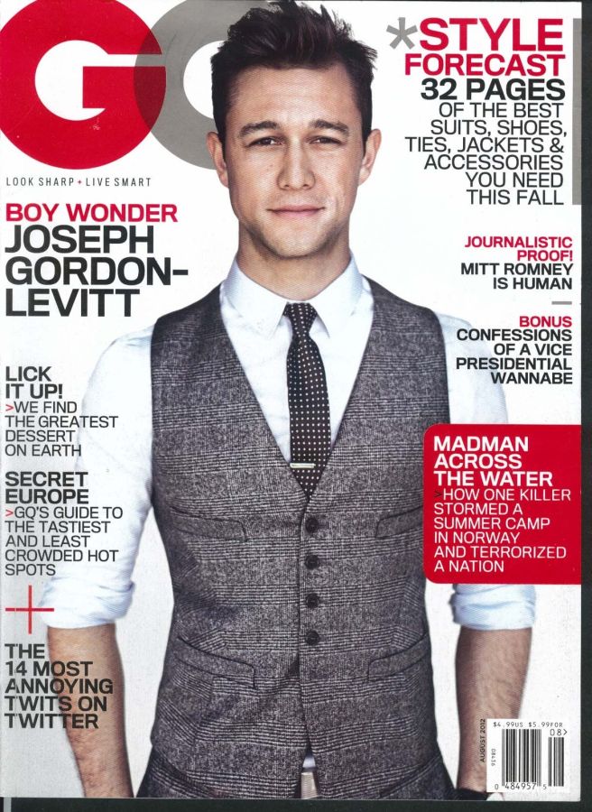GENTLEMENS QUARTERLY magazine side cover August 2012