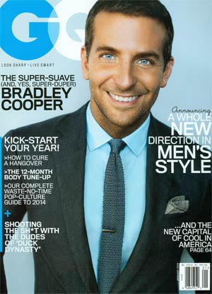 GENTLEMENS QUARTERLY magazine side cover January 2014