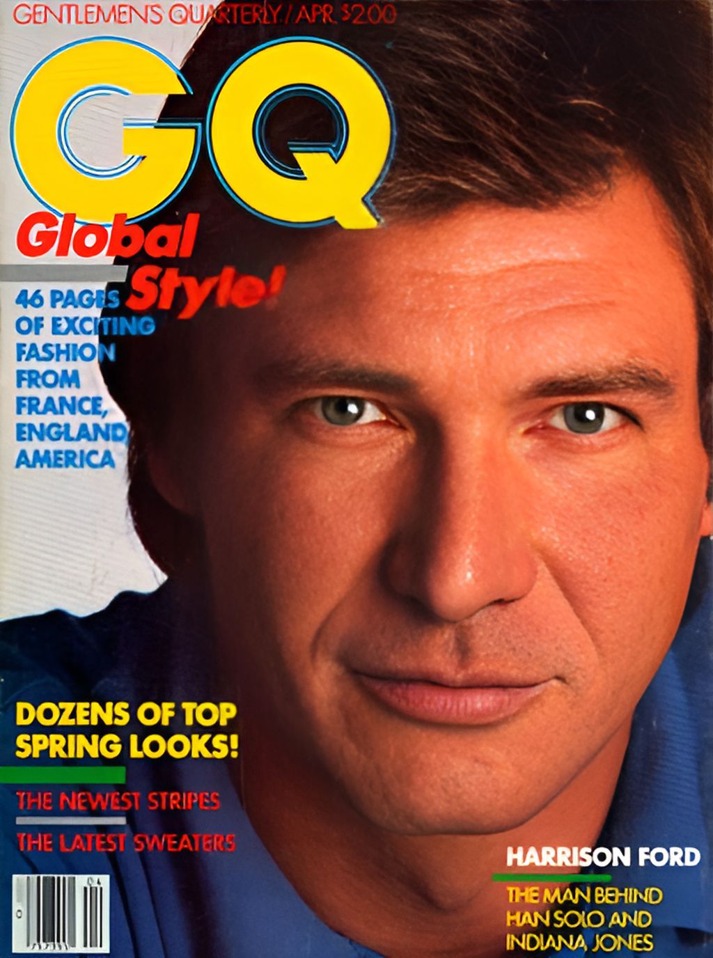 GENTLEMENS QUARTERLY magazine side cover April 1982