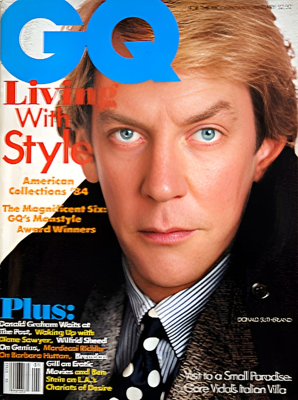 GENTLEMENS QUARTERLY magazine side cover January 1984