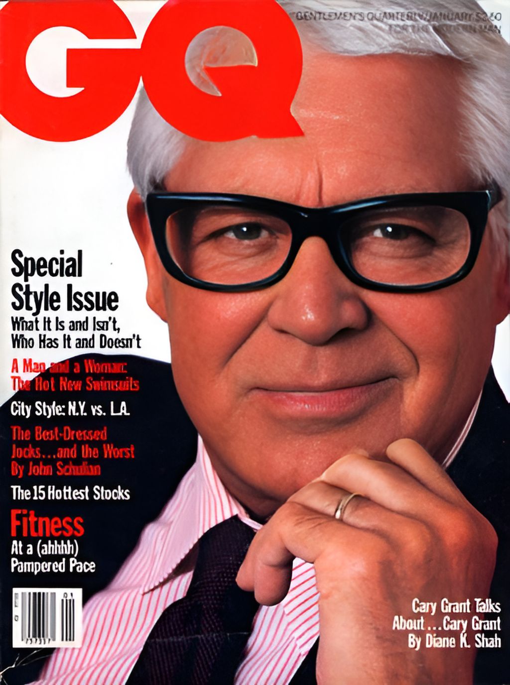 GENTLEMENS QUARTERLY magazine side cover January 1986