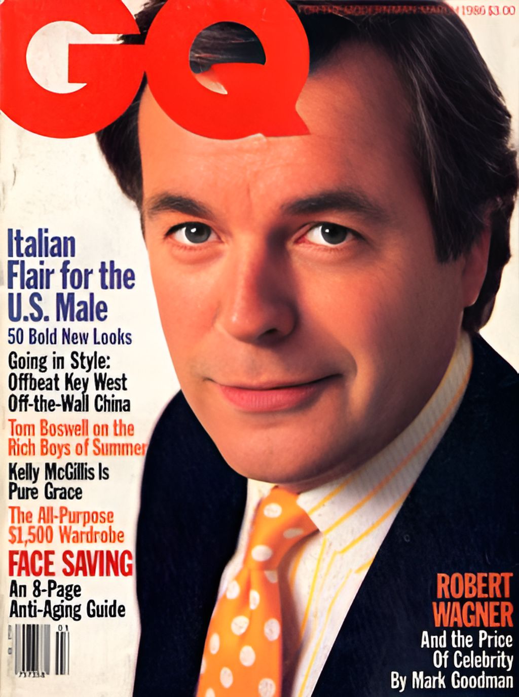 GENTLEMENS QUARTERLY magazine side cover March 1986
