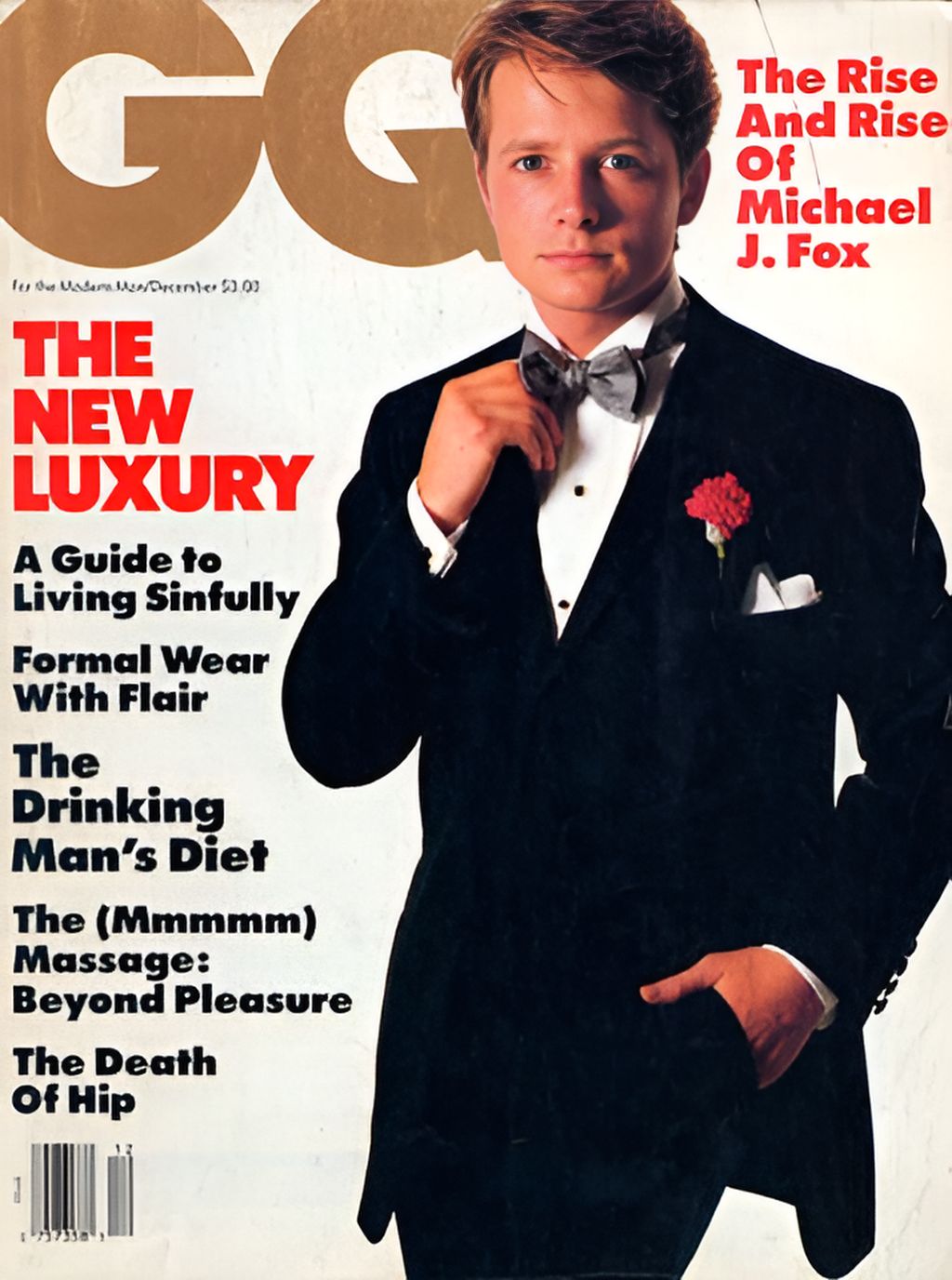 GENTLEMENS QUARTERLY magazine side cover December 1986