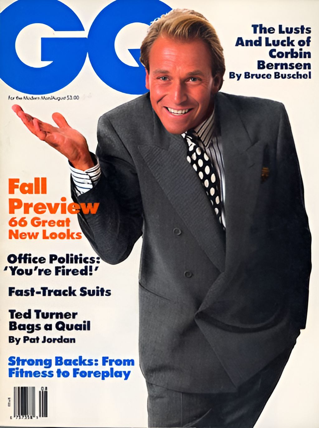 GENTLEMENS QUARTERLY magazine side cover August 1987
