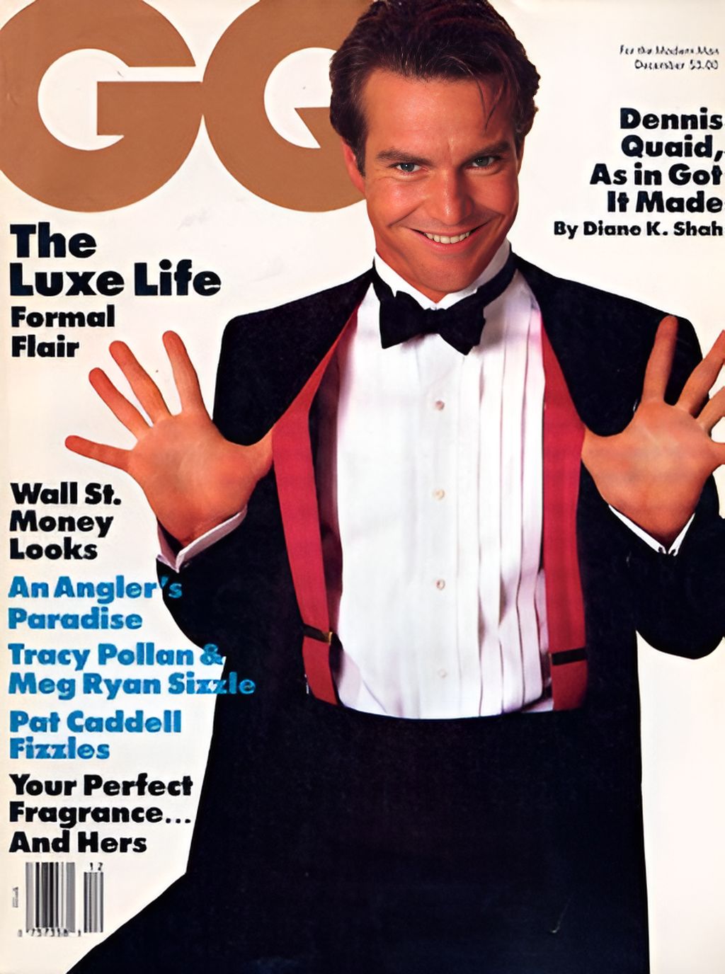 GENTLEMENS QUARTERLY magazine side cover December 1987