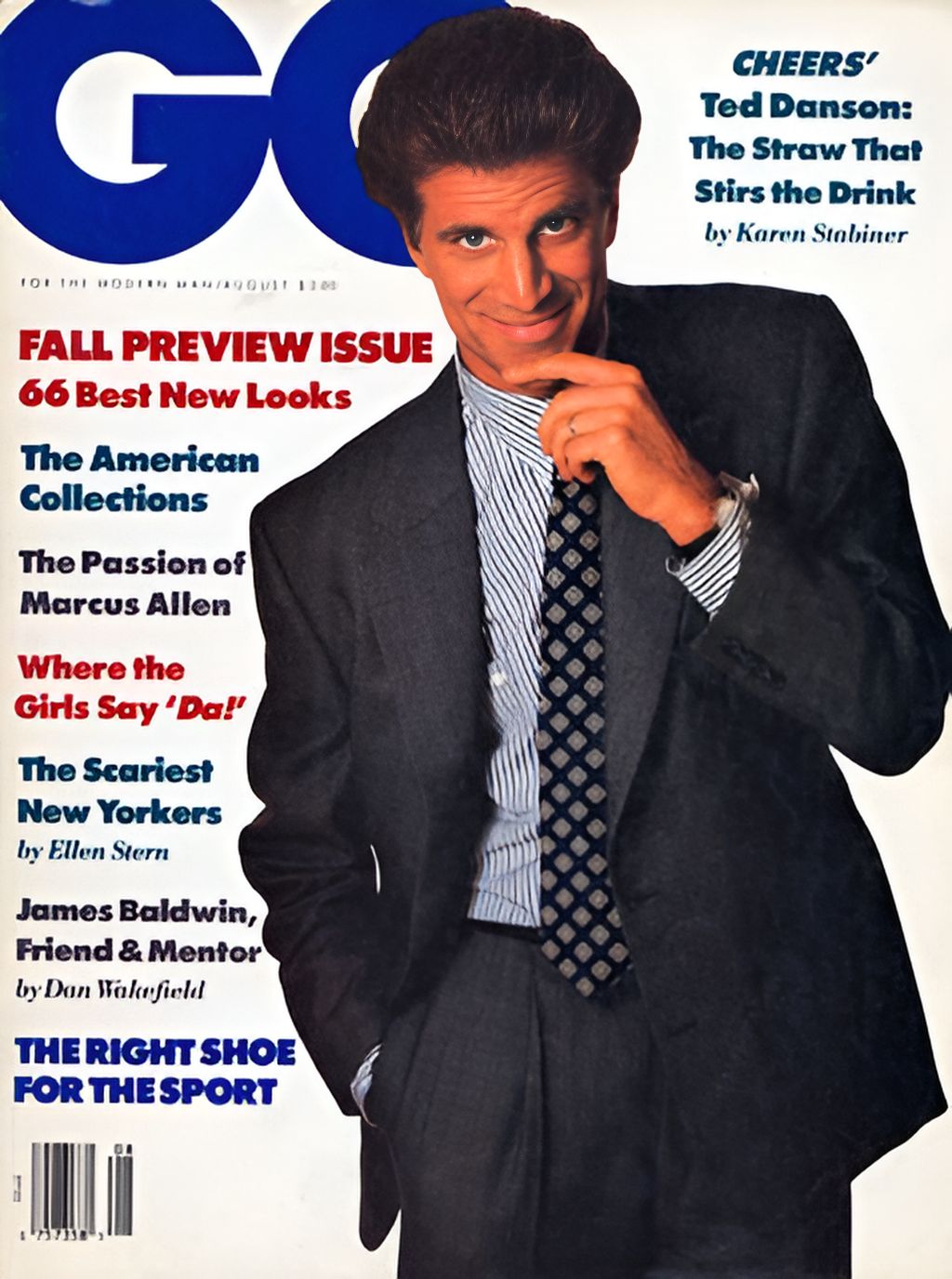 GENTLEMENS QUARTERLY magazine side cover August 1988