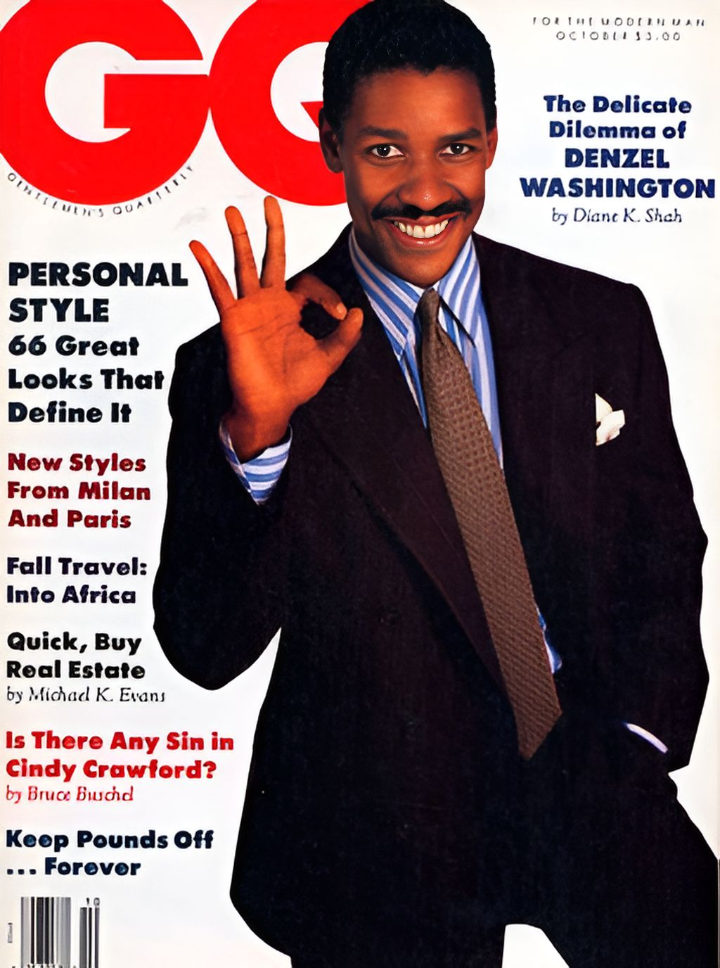 GENTLEMENS QUARTERLY magazine side cover October 1988