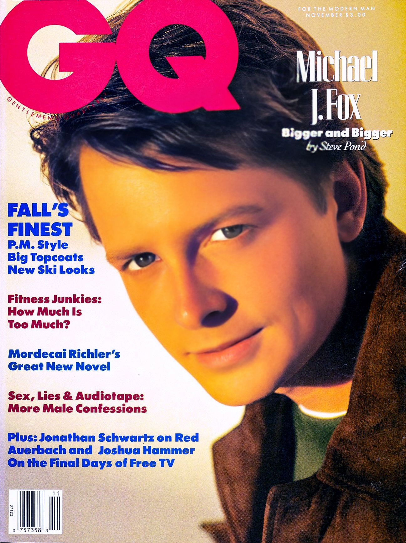 GENTLEMENS QUARTERLY magazine side cover November 1989