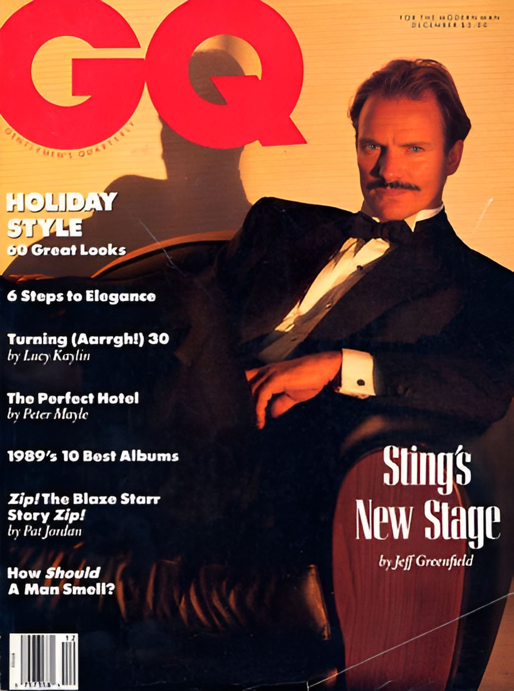 GENTLEMENS QUARTERLY magazine side cover December 1989