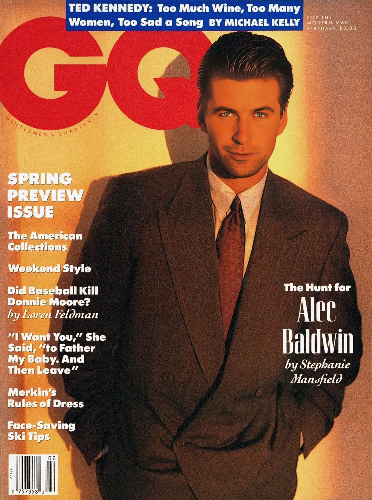 GENTLEMENS QUARTERLY magazine side cover February 1990