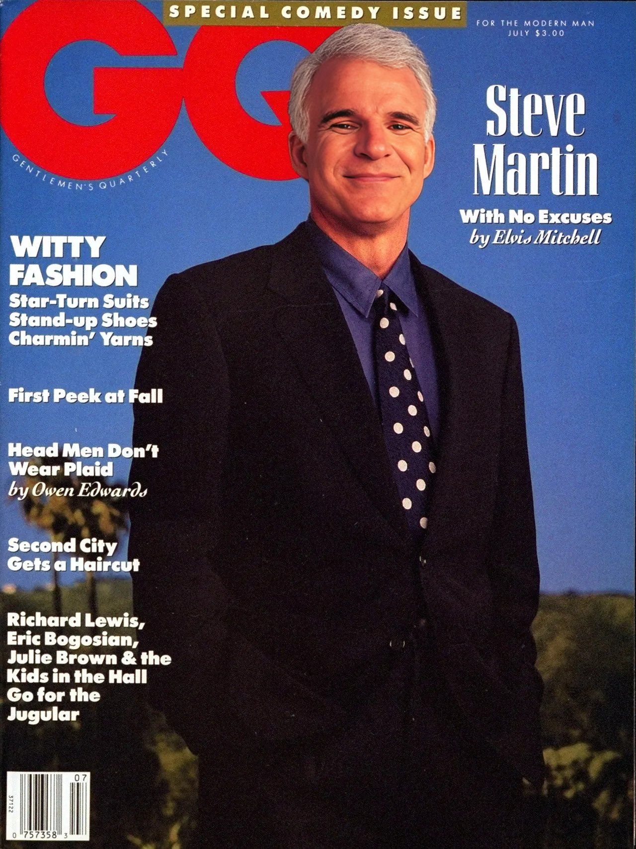 GENTLEMENS QUARTERLY magazine side cover July 1990