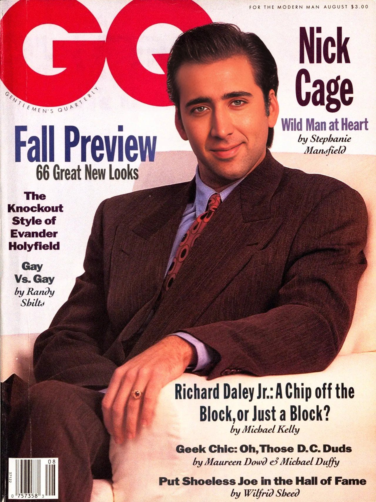 GENTLEMENS QUARTERLY magazine side cover August 1990