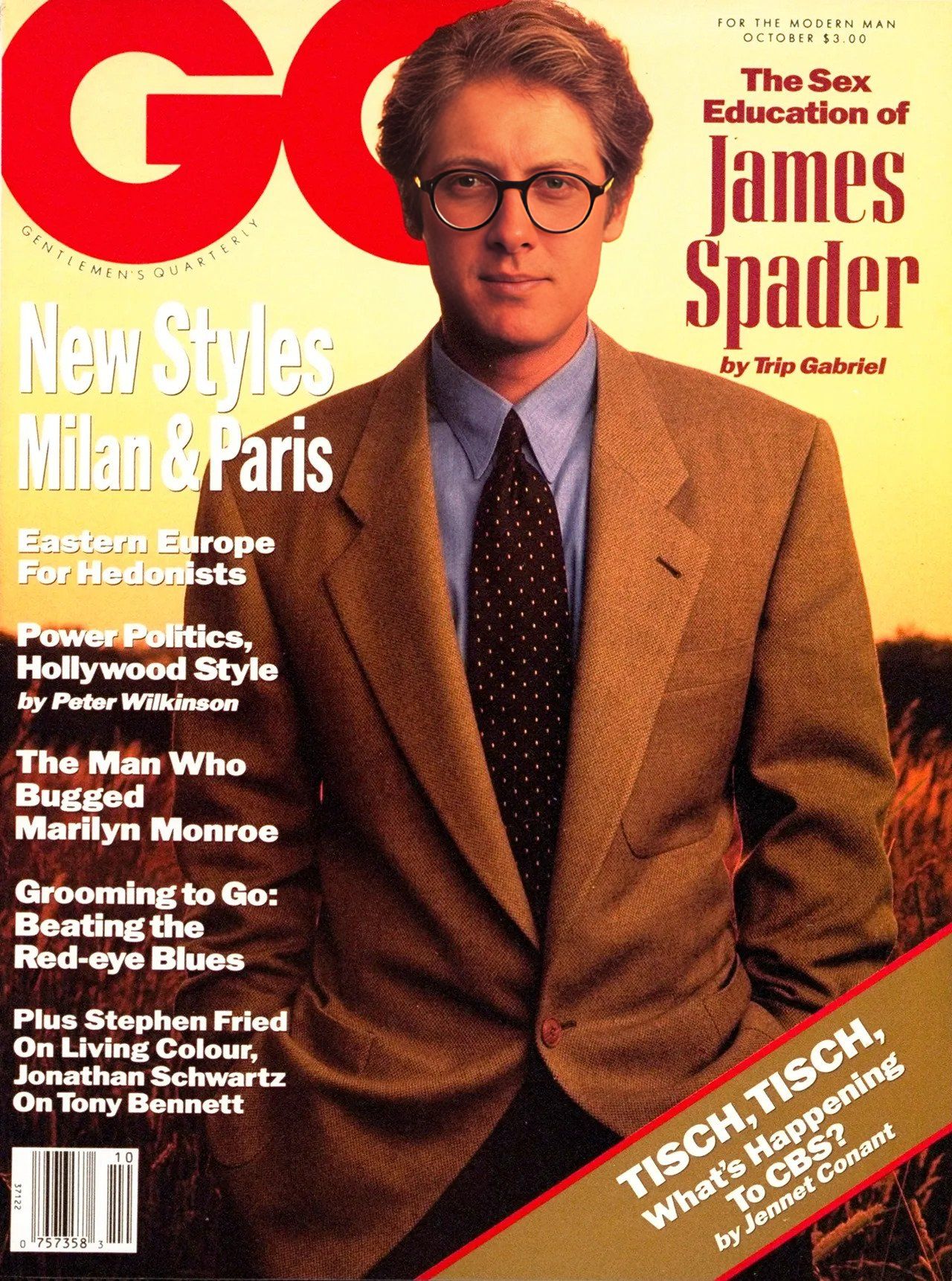 GENTLEMENS QUARTERLY magazine side cover October 1990