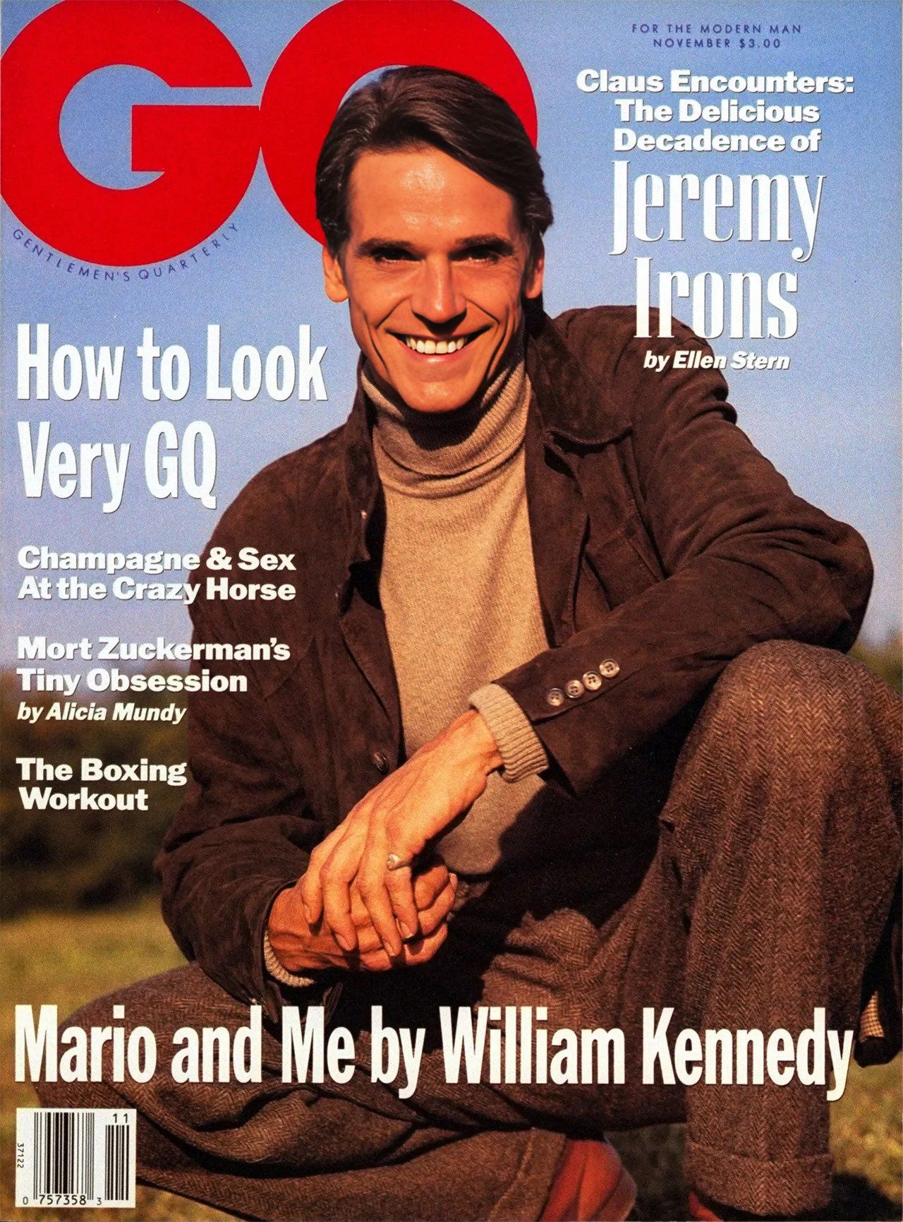 GENTLEMENS QUARTERLY magazine side cover November 1990