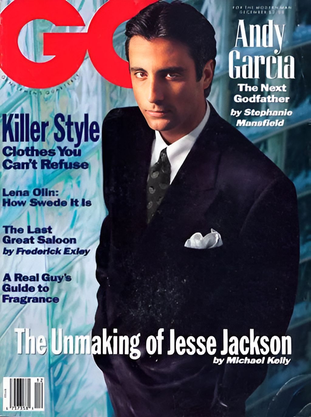 GENTLEMENS QUARTERLY magazine side cover December 1990