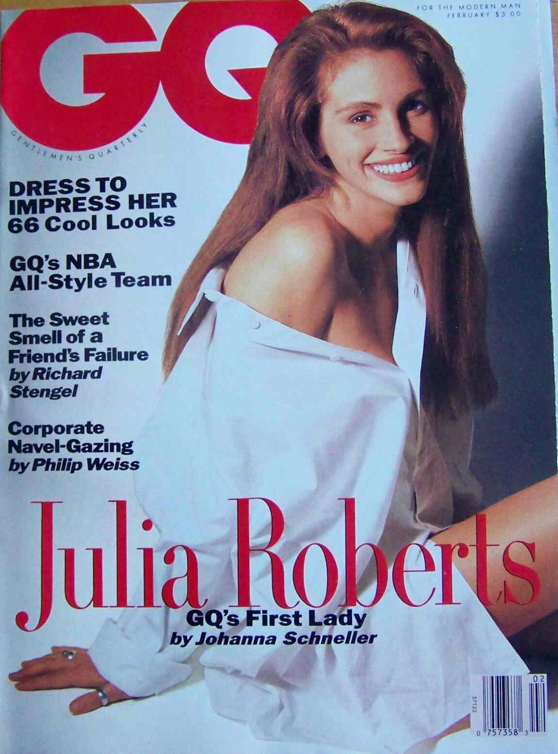GENTLEMENS QUARTERLY magazine side cover February 1991