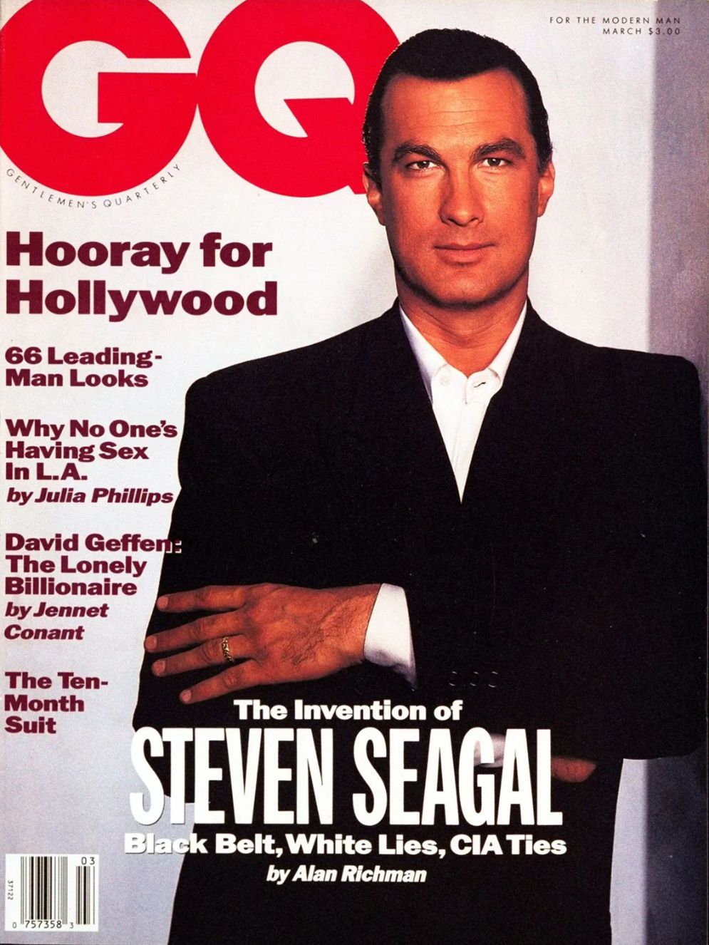 GENTLEMENS QUARTERLY magazine side cover March 1991