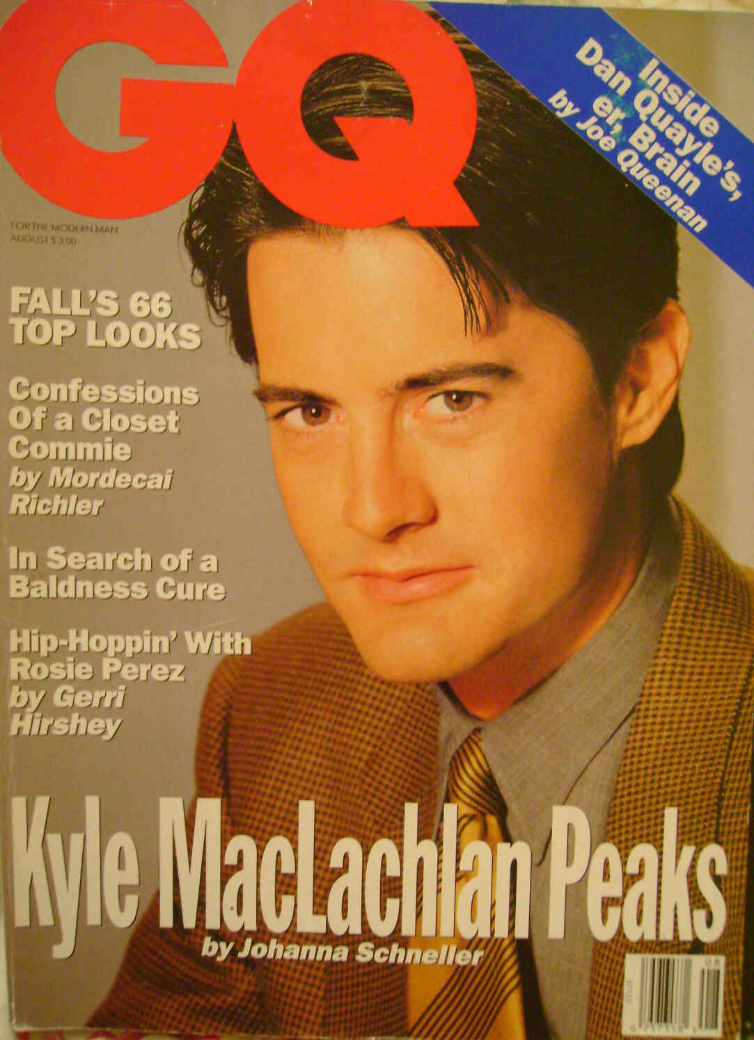 GENTLEMENS QUARTERLY magazine side cover August 1992