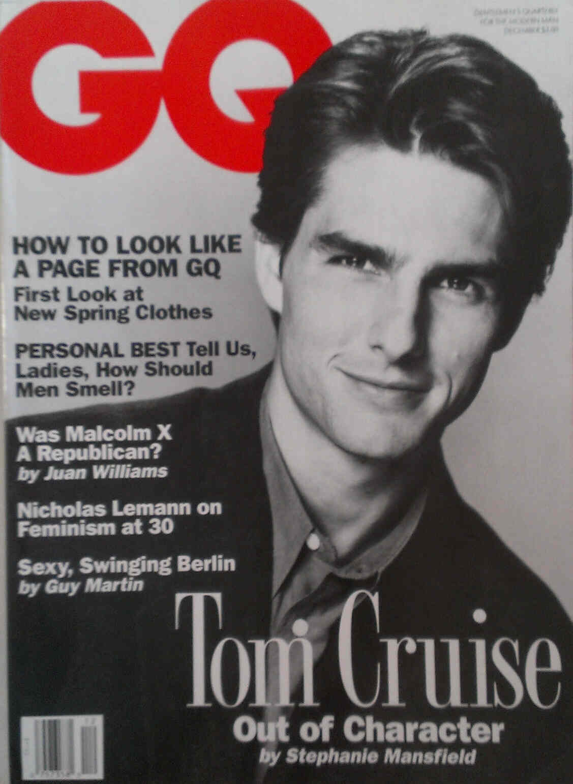 GENTLEMENS QUARTERLY magazine side cover December 1992