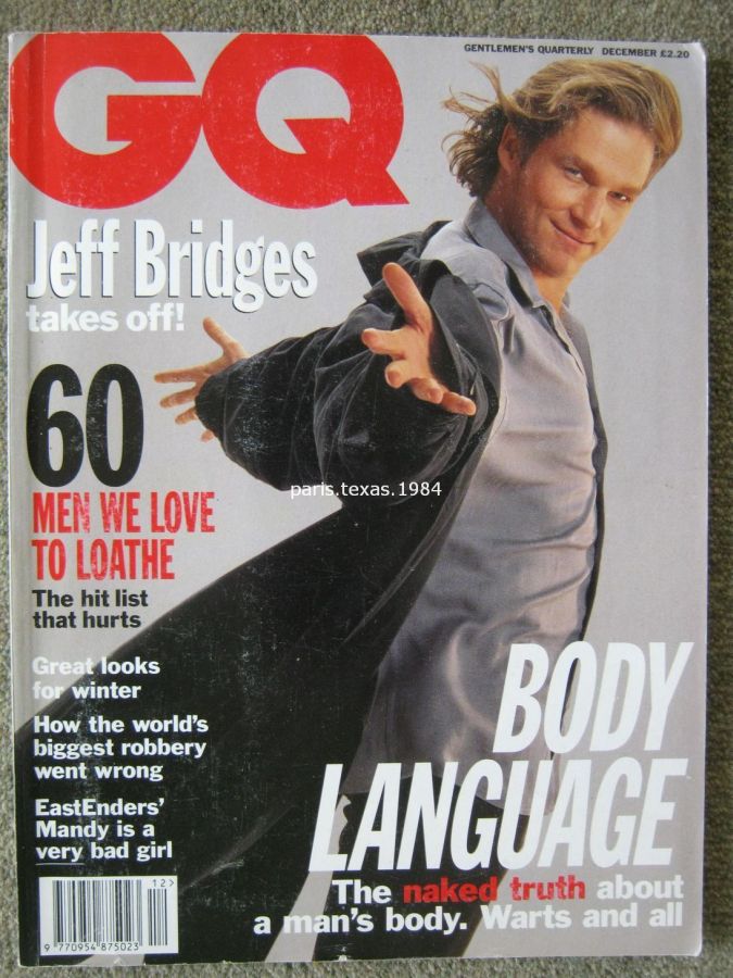 GENTLEMENS QUARTERLY (UK) magazine side cover  December 1993