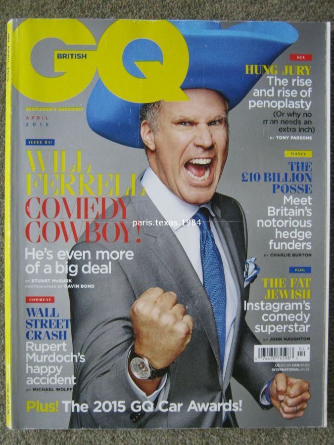 GENTLEMENS QUARTERLY (UK) magazine side cover  April 2015