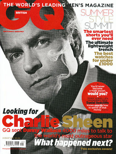 GENTLEMENS QUARTERLY (UK) magazine side cover August 2011