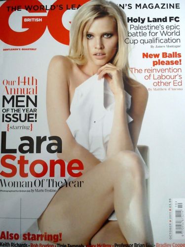 GENTLEMENS QUARTERLY (UK) magazine side cover October 2011