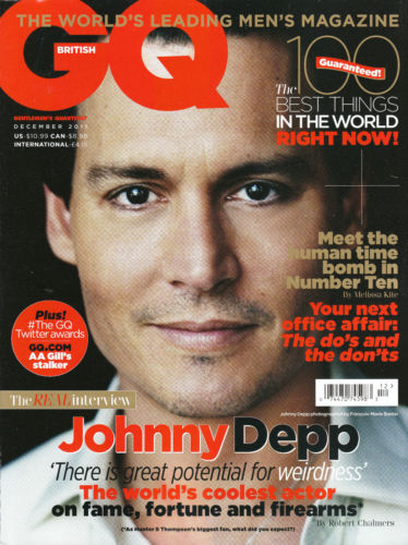GENTLEMENS QUARTERLY (UK) magazine side cover December 2011