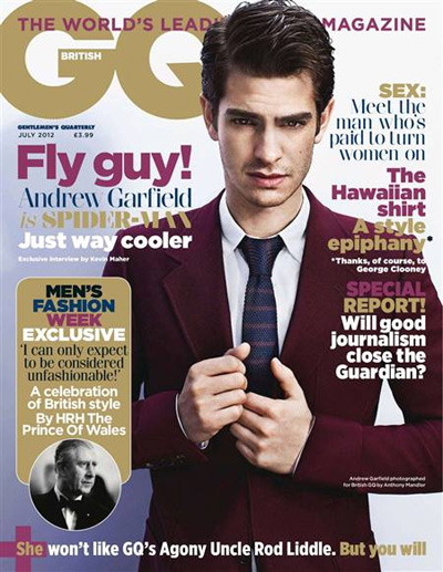GENTLEMENS QUARTERLY (UK) magazine side cover July 2012