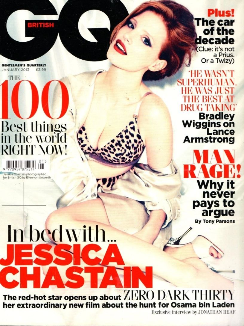 GENTLEMENS QUARTERLY (UK) magazine side cover January 2013
