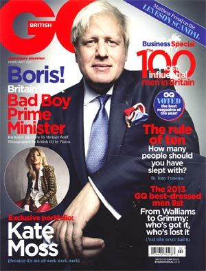 GENTLEMENS QUARTERLY (UK) magazine side cover February 2013