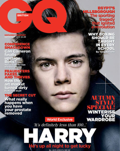 GENTLEMENS QUARTERLY (UK) magazine side cover September 2013