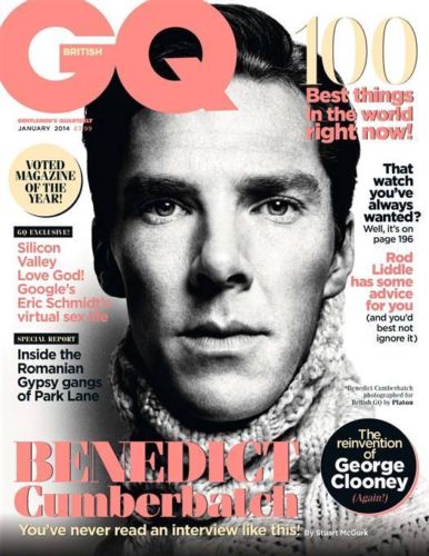 GENTLEMENS QUARTERLY (UK) magazine side cover January 2014