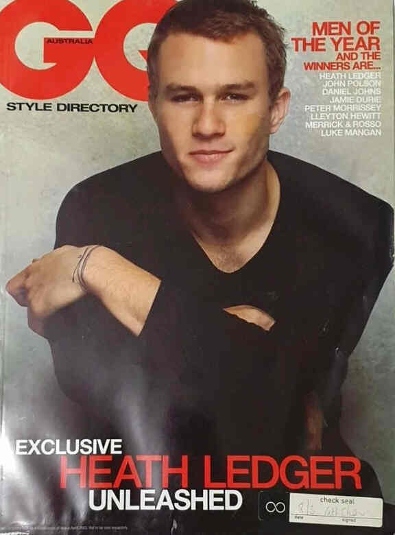 GENTLEMENS QUARTERLY AUSTRALIA magazine side cover  April 2003