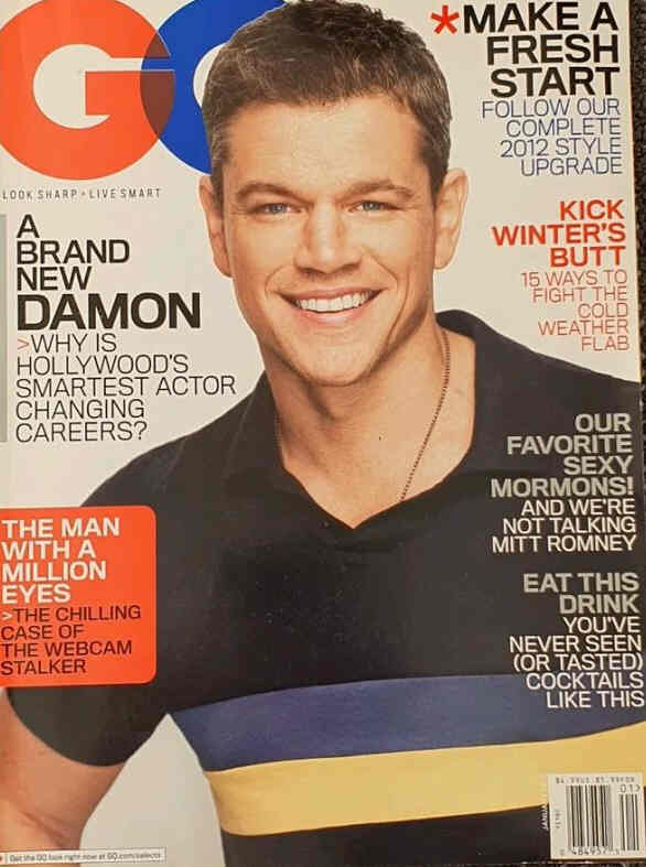 GENTLEMENS QUARTERLY AUSTRALIA magazine side cover  January 2012
