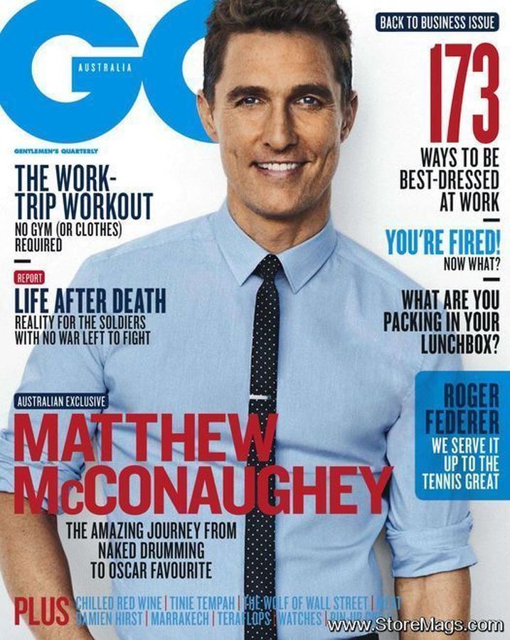 GENTLEMENS QUARTERLY AUSTRALIA magazine side cover  February 2014