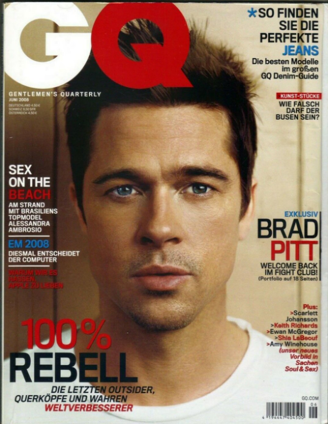 GENTLEMENS QUARTERLY GERMANY magazine side cover  June 2008