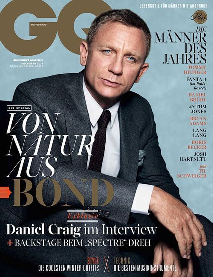 GENTLEMENS QUARTERLY GERMANY magazine side cover  December 2015