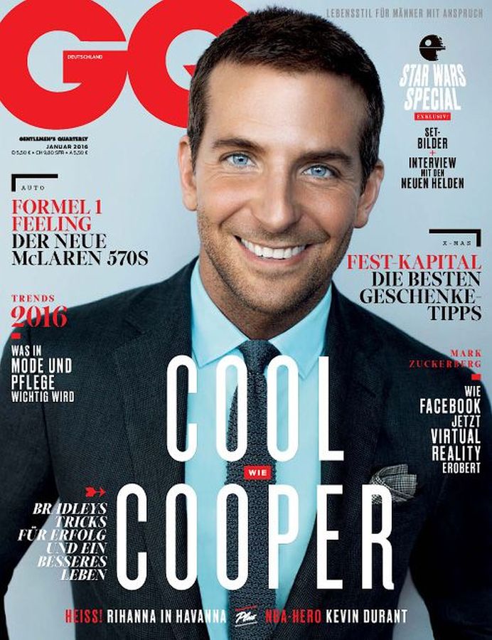 GENTLEMENS QUARTERLY GERMANY magazine side cover  January 2016