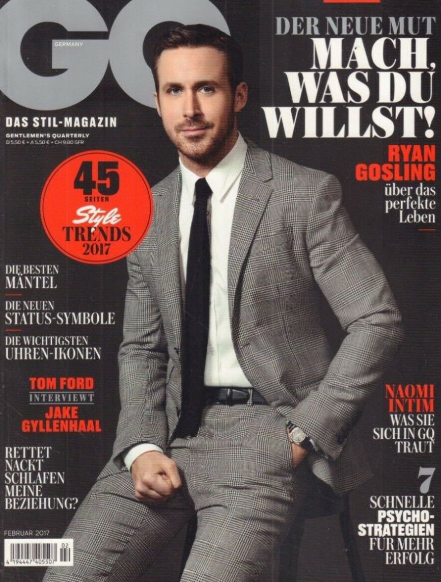 GENTLEMENS QUARTERLY GERMANY magazine side cover  February 2017