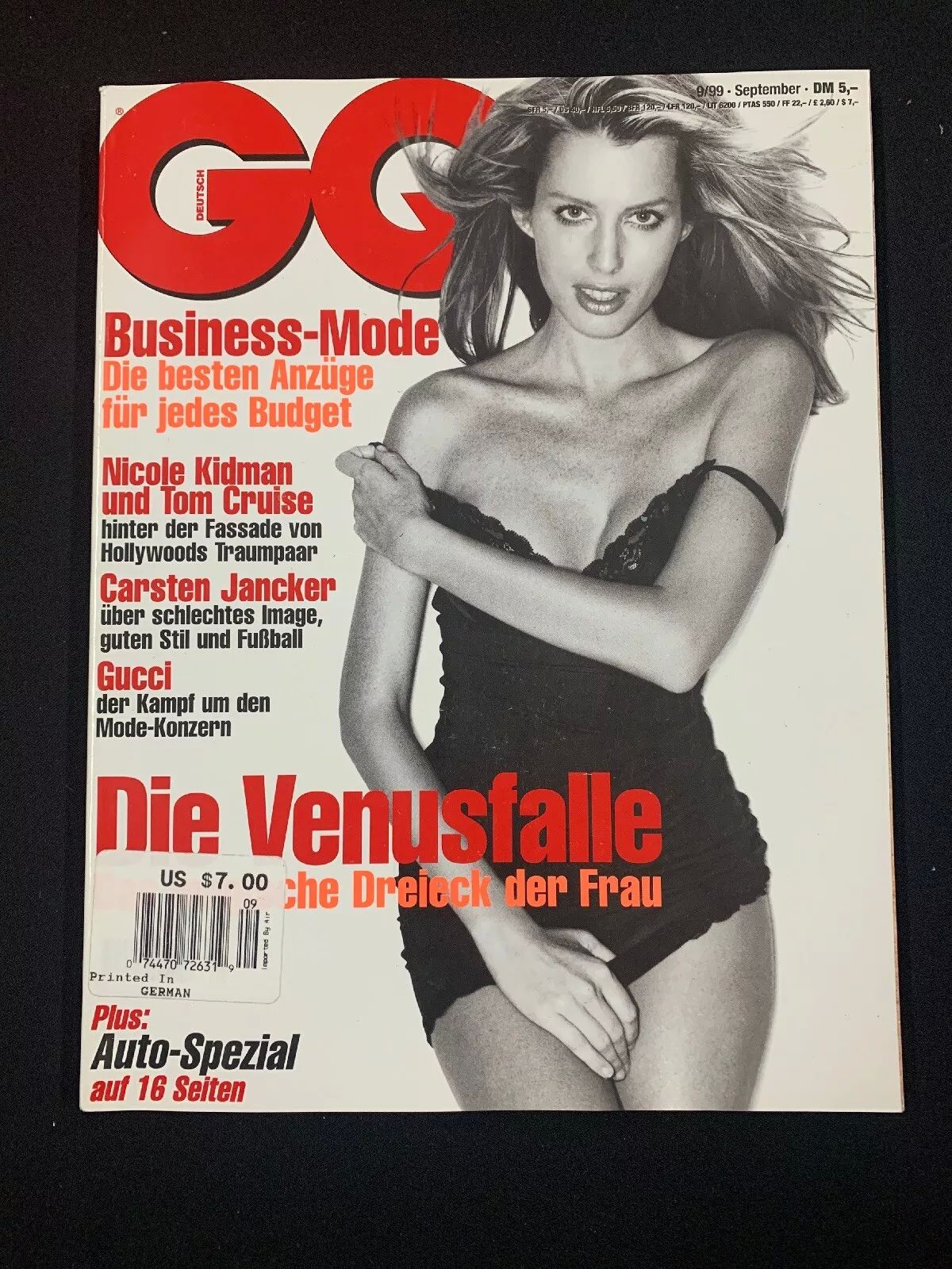 GENTLEMENS QUARTERLY GERMANY magazine side cover  September 1999