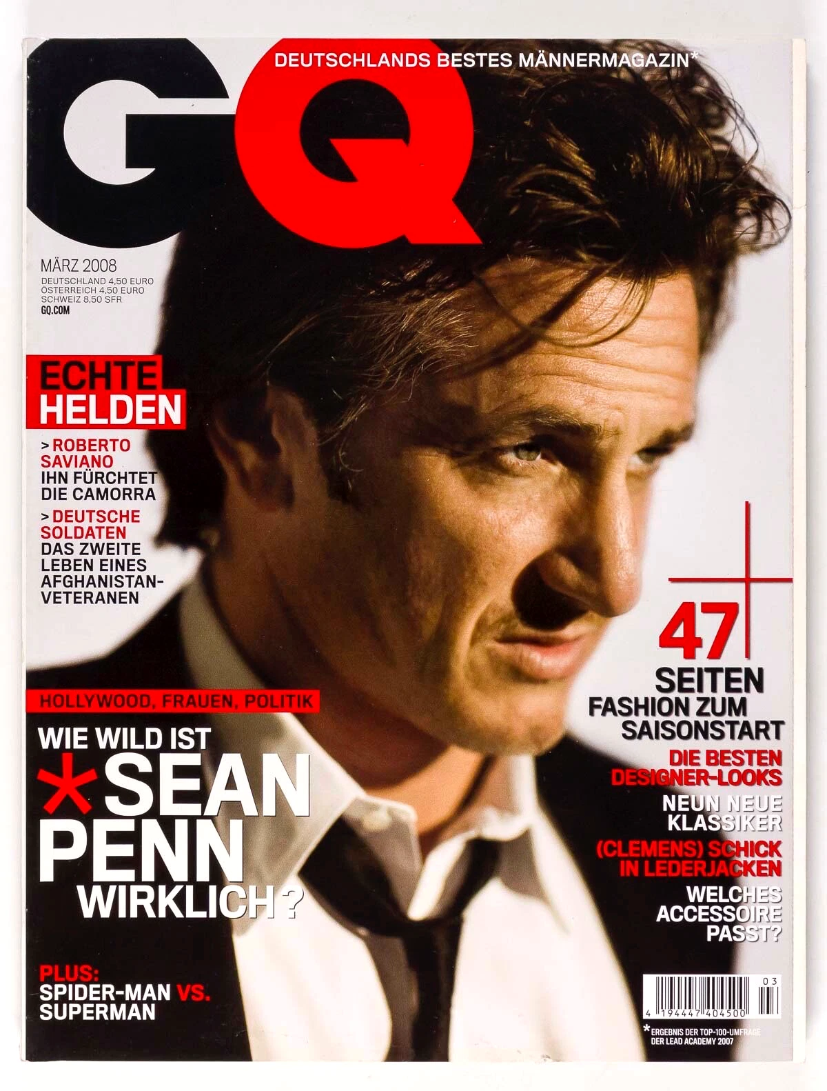 GENTLEMENS QUARTERLY GERMANY magazine side cover  March 2008