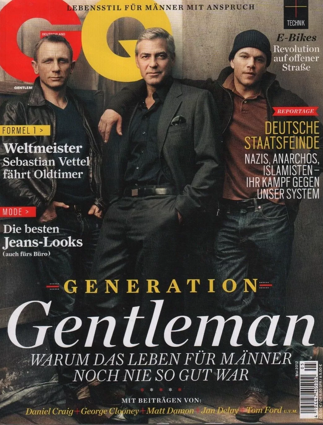 GENTLEMENS QUARTERLY GERMANY magazine side cover  May 2012