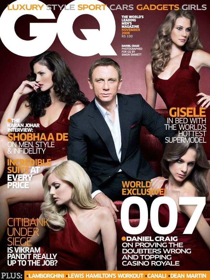 GENTLEMENS QUARTERLY INDIA magazine side cover  November 2008
