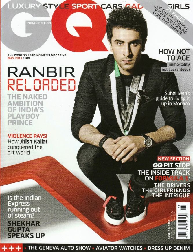 GENTLEMENS QUARTERLY INDIA magazine side cover  May 2011