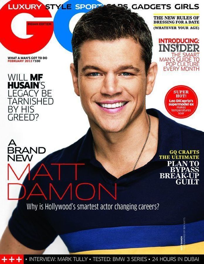 GENTLEMENS QUARTERLY INDIA magazine side cover  February 2012