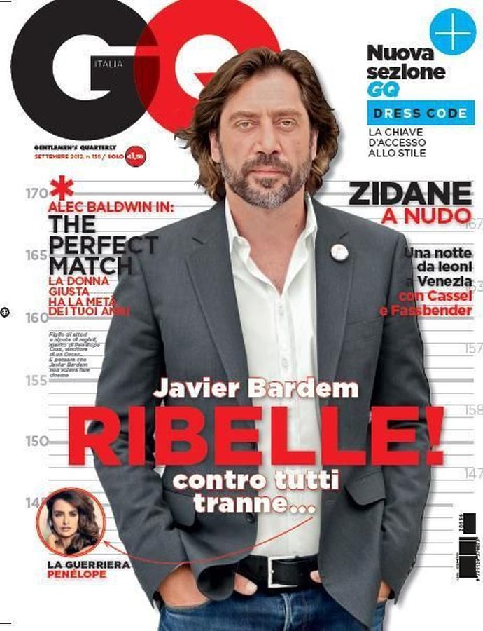 GENTLEMENS QUARTERLY ITALY magazine side cover  September 2012