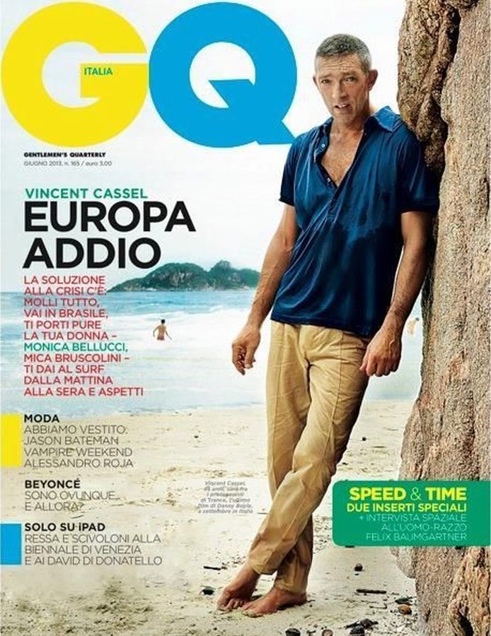 GENTLEMENS QUARTERLY ITALY magazine side cover  June 2013