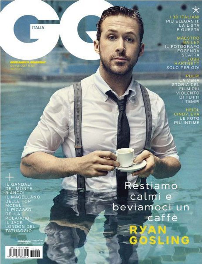 GENTLEMENS QUARTERLY ITALY magazine side cover  January 2017